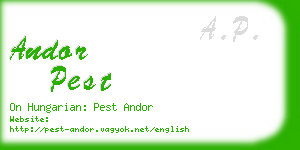 andor pest business card